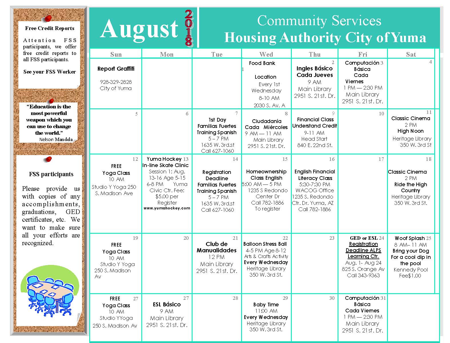 Events August Calendar of Events HACY Housing Authority of the